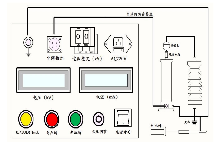 直流高壓發生器廠家批發及接線操作原理(圖2) 直流高壓發生器接線圖.png