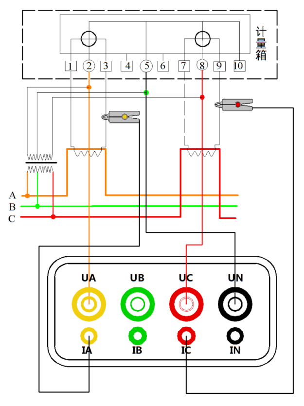 三相相位伏安表怎么操作及接線?(圖7) 三相相位伏安表接線(圖2).png