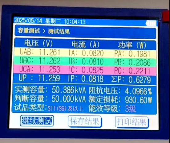 變壓器能效等級測試結果.png 變壓器能效等級測試結果.png