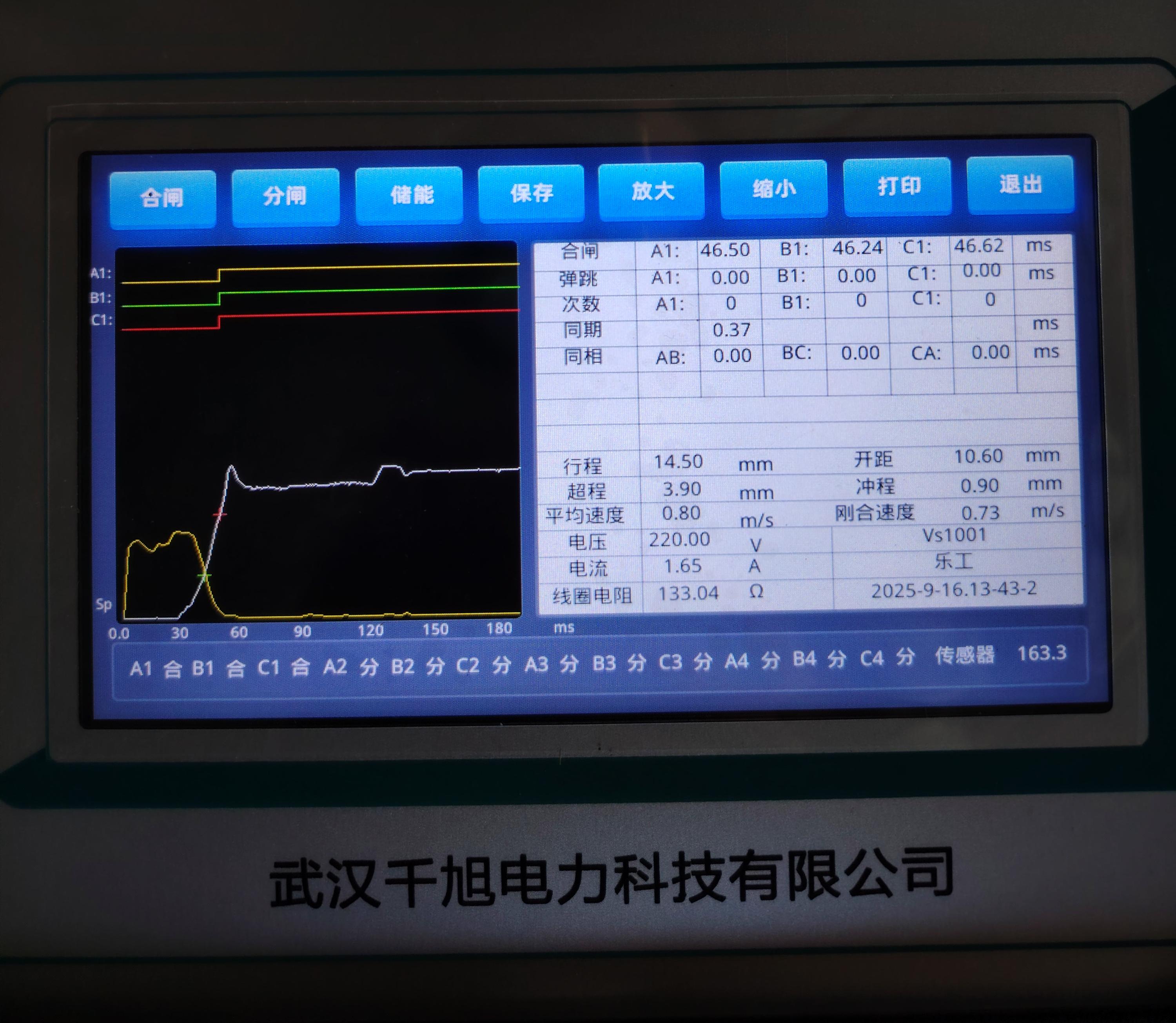 開關東熱線測試儀合閘測試結果.jpg 開關東熱線測試儀合閘測試結果.jpg